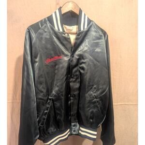 Chevy XL The Heartbeat Of America Satin Bomber Jacket Chevrolet VTG Made In USA